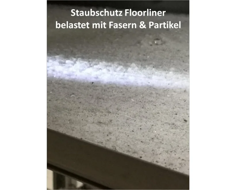 FAS Staubschutz Floorliner für Anlagenwände/-böden - einseitig klebend belastet mit Fasern und Partikeln